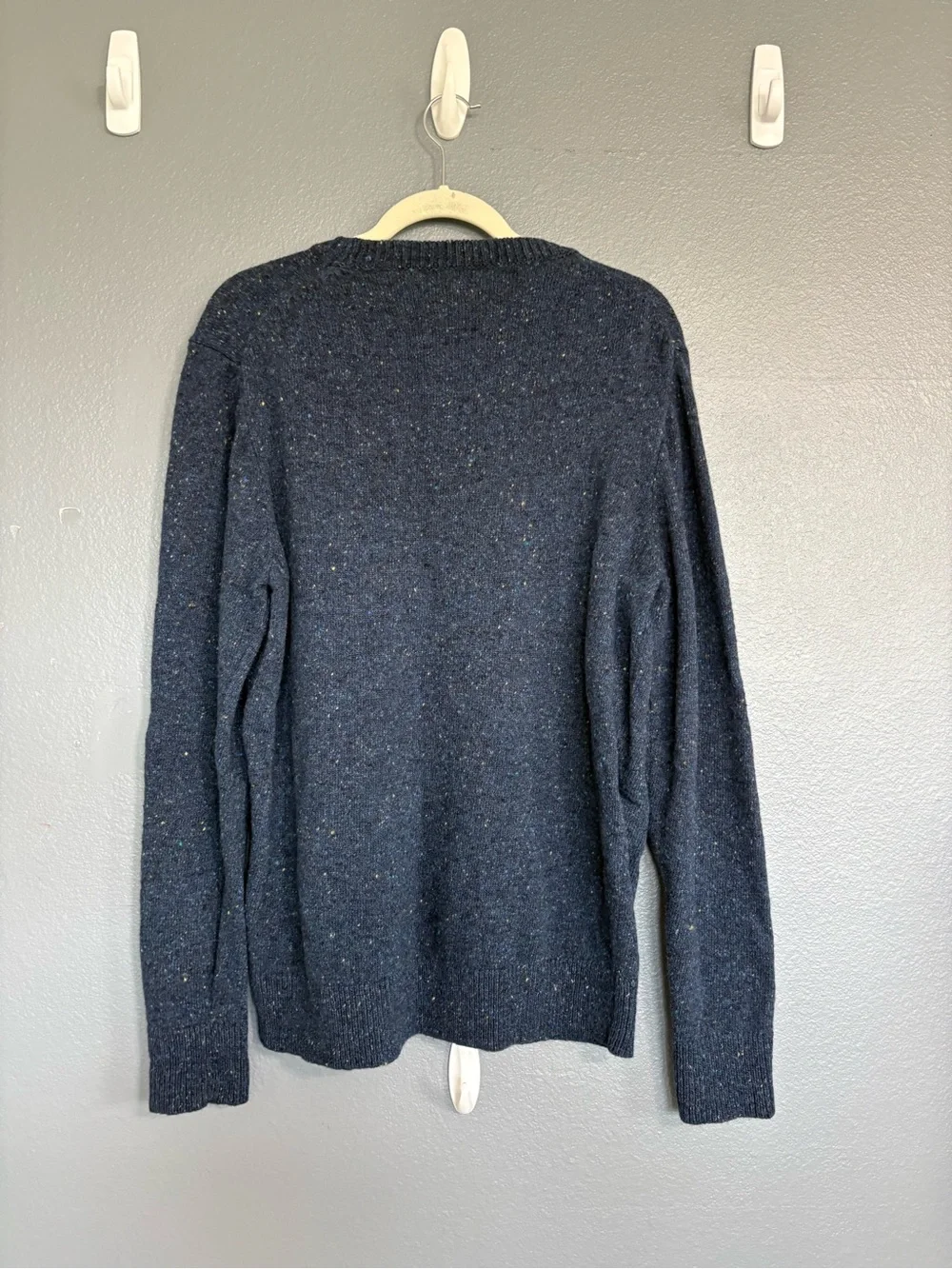J. Crew Men’s XL Navy Donegal Speckled Wool Blend Crewneck Sweater